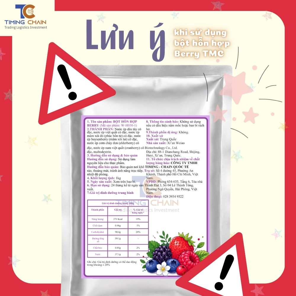 Lưu ý khi sử dụng bột hỗn hợp Berry TMC