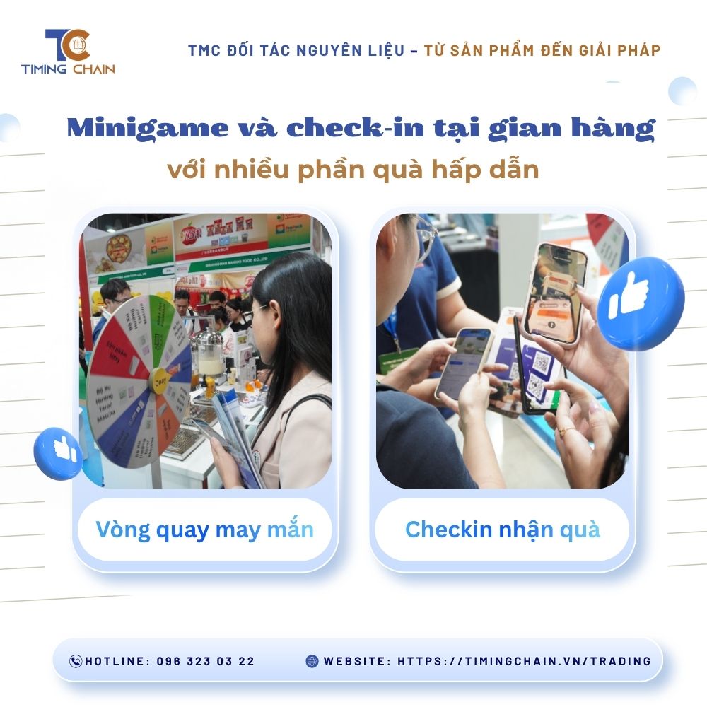 Minigame và check-in tại gian hàng với nhiều phần quà hấp dẫn