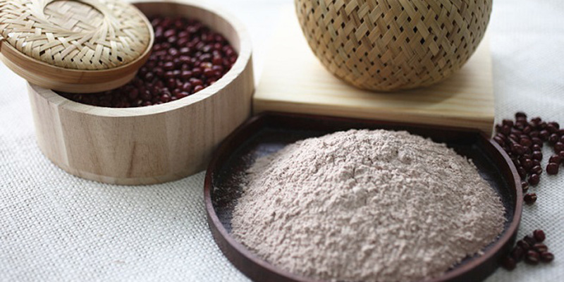 Red bean purple sticky rice powder with coconut flavor